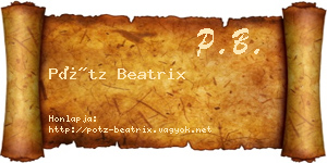 Pótz Beatrix névjegykártya