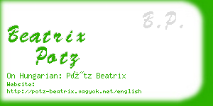 beatrix potz business card